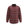 Miu Miu Plaid Coat With Corduroy Collar