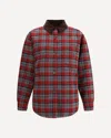 Miu Miu Plaid Coat With Corduroy Collar In Multi