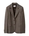 Miu Miu Plaid-check Single-breasted Blazer In Brown