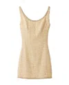 Miu Miu Plaid Mini Dress In Nude