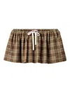 Miu Miu Plaid Miniskirt In Brown