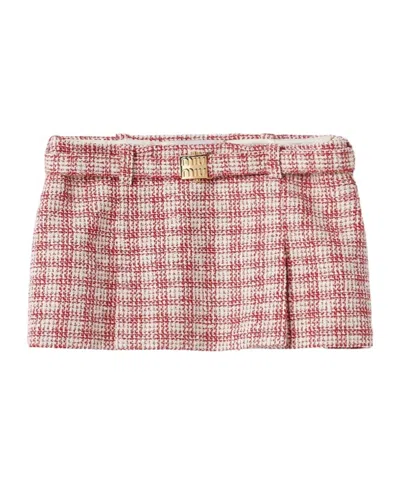 Miu Miu Plaid Miniskirt In Pink