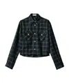 Miu Miu Plaid Shirt In Black