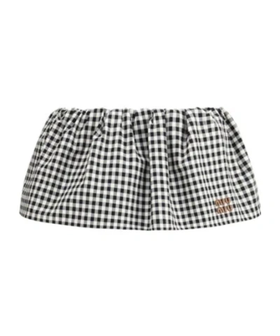 MIU MIU MIU MIU CHECKED MINI SKIRT