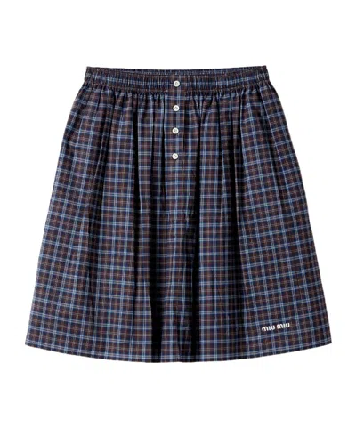 Miu Miu Plaid Skirt In Multi