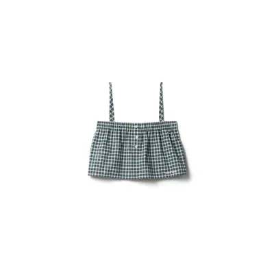 Miu Miu Plaid Top In Blue