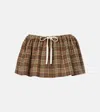 Miu Miu Plaid Virgin Wool Miniskirt In Multi