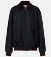 Miu Miu Plaid Virgin Wool Twill Blouson Jacket In Multi