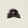 Miu Miu Plaid Wool Scrunchie In Gray