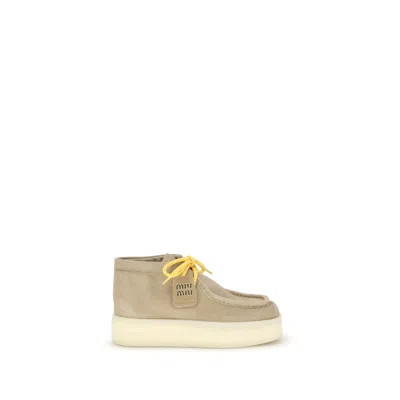 Miu Miu Platform Leather Ankle Boots