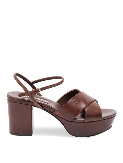 MIU MIU MIU MIU PLATFORM SANDALS