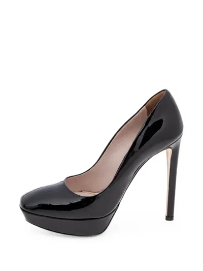 Pre-owned Miu Miu Platform Square-toe Pumps In Black