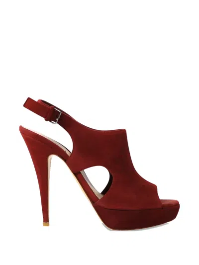 Pre-owned Miu Miu Platform Stiletto Sandals In Red