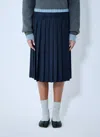 Miu Miu Pleated Batavia Midi Skirt In Blue