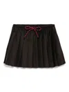 Miu Miu Drawstring Pleated Mini Skirt In Black