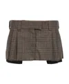 Miu Miu Prince Of Wales Checked Miniskirt In Brown