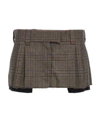 MIU MIU PLEATED WAIST LOOP SKIRT