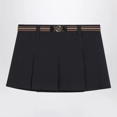 Miu Miu Pleated Blue Miniskirt Women In Multicolor