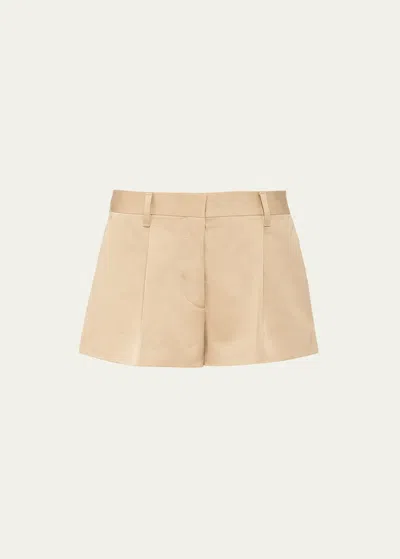 Miu Miu Pleated Chino Shorts In F0065 Corda
