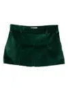 Miu Miu Pleated Corduroy Skirt In Green