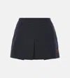 Miu Miu Pleated Mini Skirt In Blue