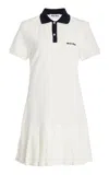 Miu Miu Minikleid Mit Logo-stickerei In White