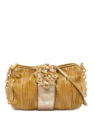 Pre-owned Miu Miu Pleated Crystal-embellished Shoulder Bag