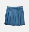 Miu Miu Skirt Denim With Belt Loops And Pleated Design In Blue