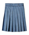 Shop Miu Miu Pleated Denim Skirt