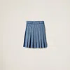 Miu Miu Lightweight Denim Pleated Mini Skirt