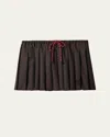 Miu Miu Drawstring Pleated Mini Skirt