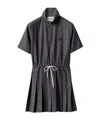Miu Miu Prince Of Wales Pleated Short Dress In Gray