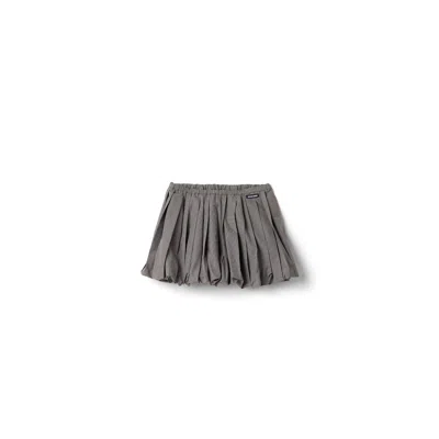 Miu Miu Pleated Gingham Check Skirt In Gray