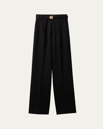 Miu Miu Washed Velvet Pants In F0002 Nero