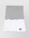 Miu Miu Pleated Jersey And Poplin Skirt In Gray