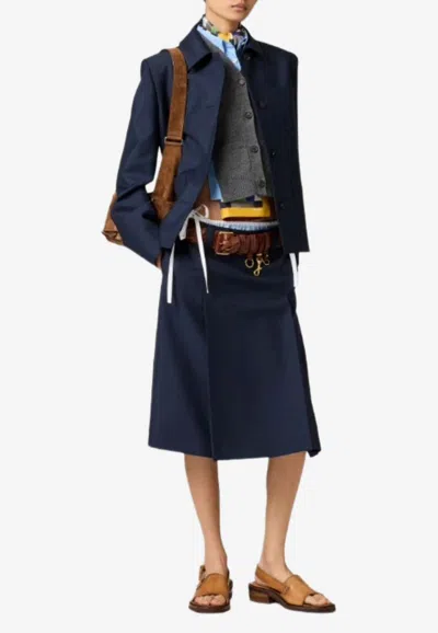 Miu Miu Pleated Knee-length Skirt In Blue