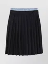 Miu Miu Miumiu Women Pleated Batavia Midi Skirt In Black