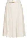 Miu Miu Pleated Midi Skirt In Neutrals