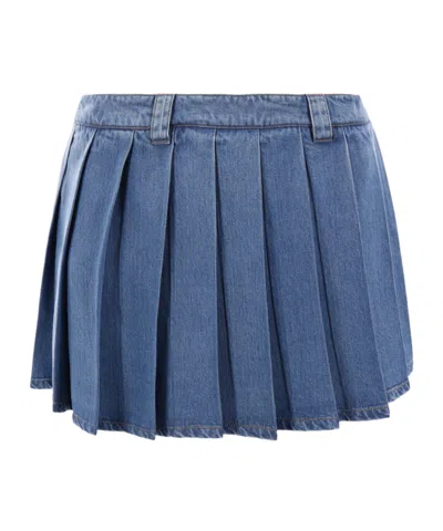MIU MIU MIU MIU LOW-RISE PLEATED SKIRT