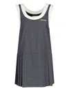 Miu Miu Logo Wool Grisaille Minidress In Gray
