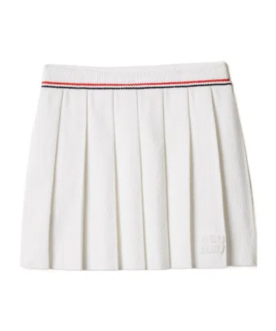 Miu Miu Cotton Miniskirt In Neutral