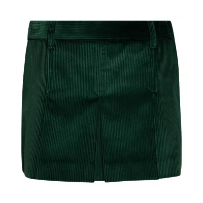 Pre-owned Miu Miu Pleated Mini Skirt 'biliardo' | Green | Women's Size 38
