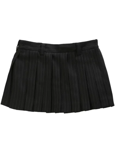 Miu Miu Pleated Mini Skirt In Black