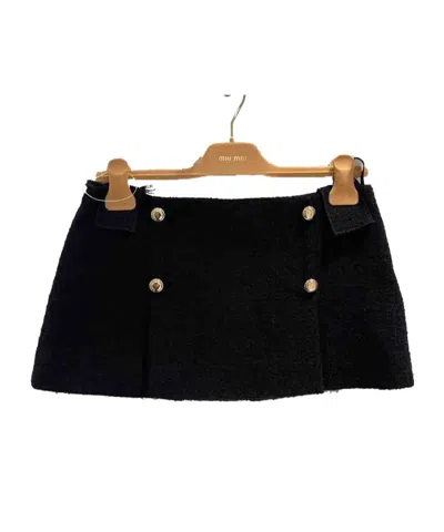 Miu Miu Pleated Mini Skirt In Black