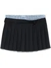 Miu Miu Pleated Mini Skirt In Blue
