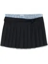 Miu Miu Pleated Mini Skirt In Blue