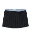 Miu Miu Pleated Mini Skirt In Blue