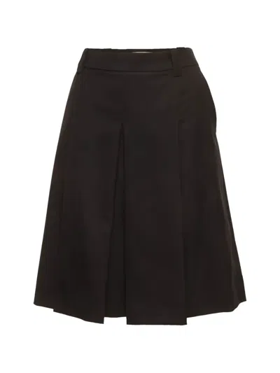 Pre-owned Miu Miu Pleated Mini Skirt In Blue