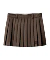 Miu Miu Pleated Mini Skirt In Brown