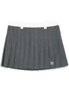 Miu Miu Pleated Mini Skirt In Grey